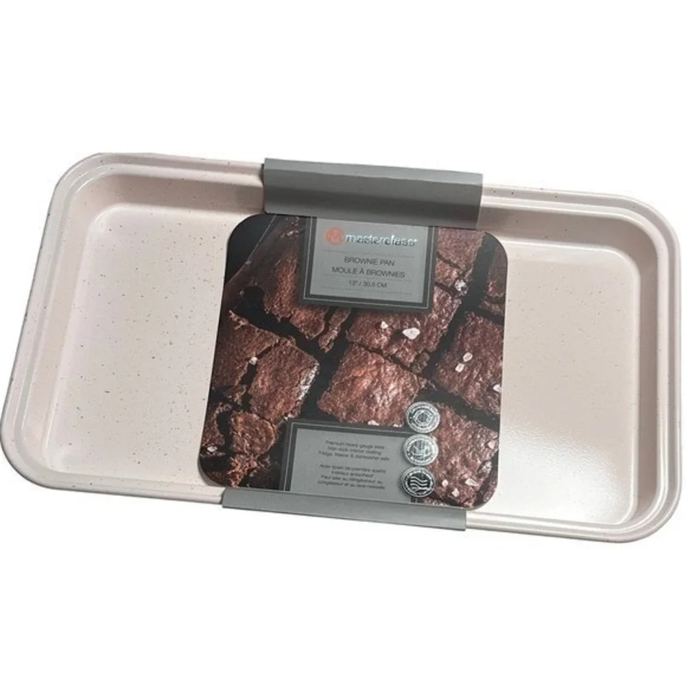 Master Class Brownie Pan 13 Inch Non Stick Heavy Gauge Steel‎ Pink Speckle